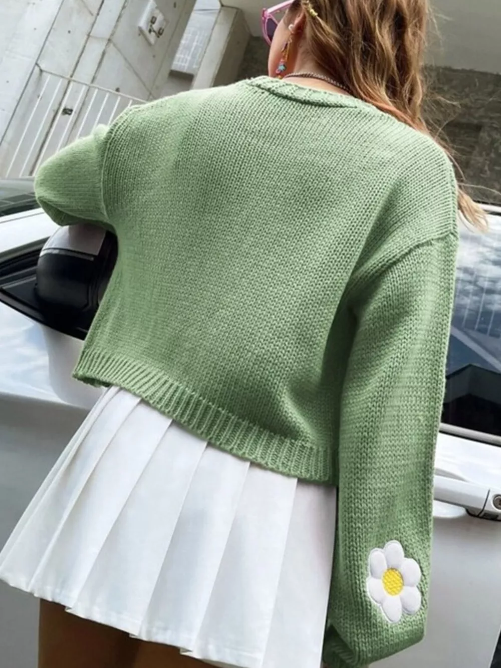 Floral Open Front Knit Cardigan, image 16