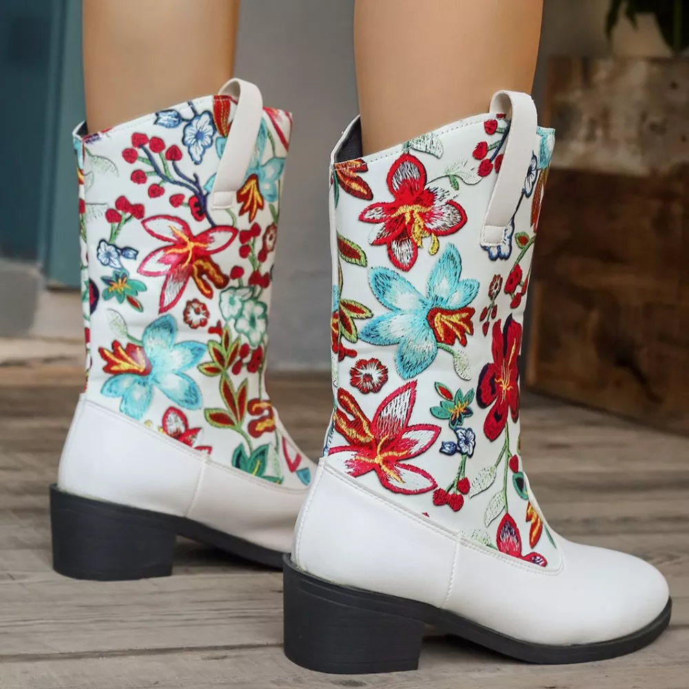 Floral Block Heel Boots, image 10