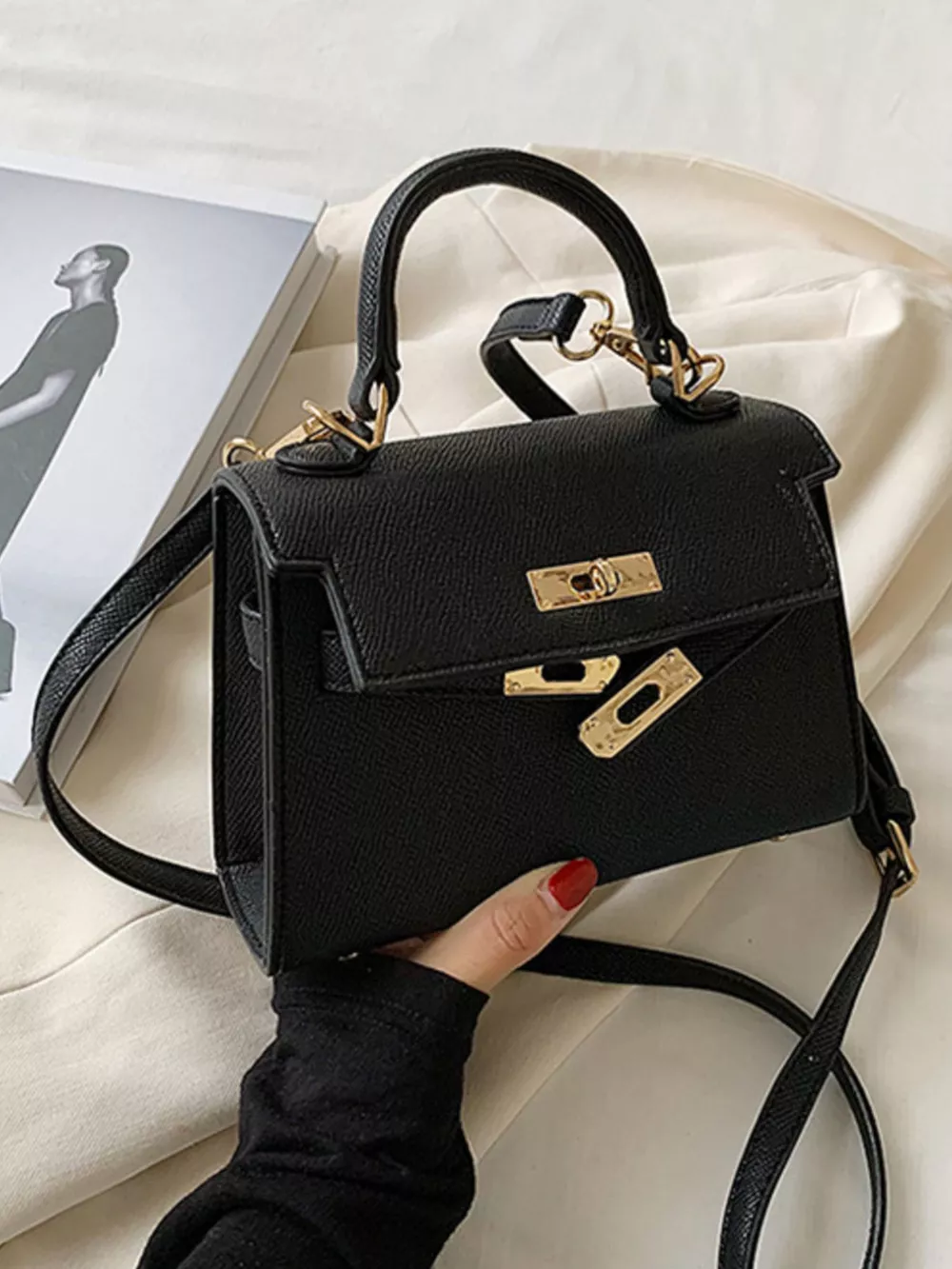 Adjustable Strap Flap Crossbody Bag, image 4