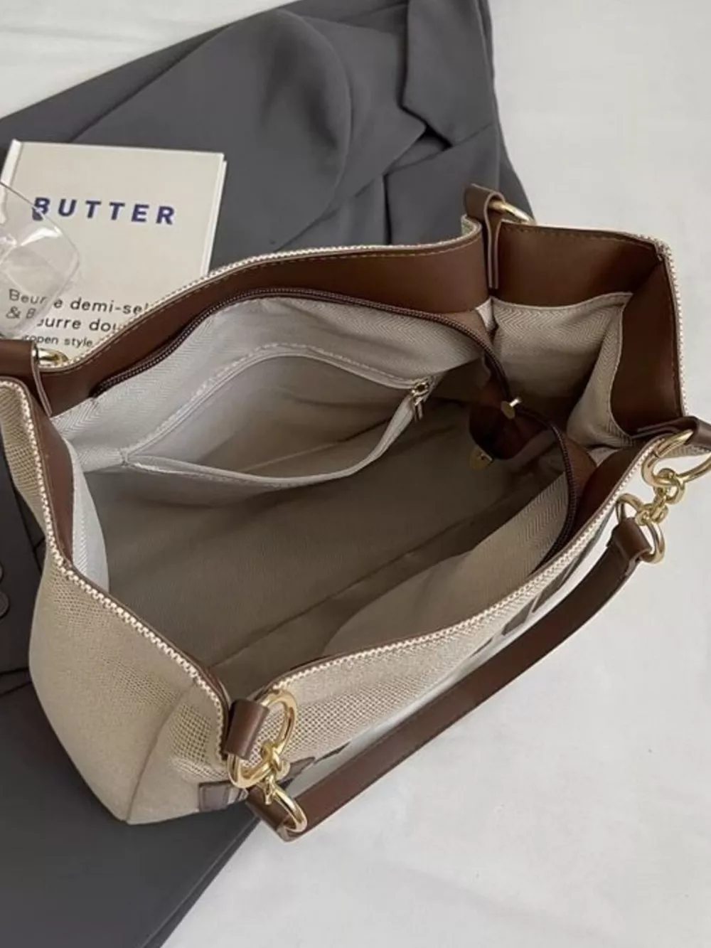 Letter Canvas Shoulder Bag, image 6