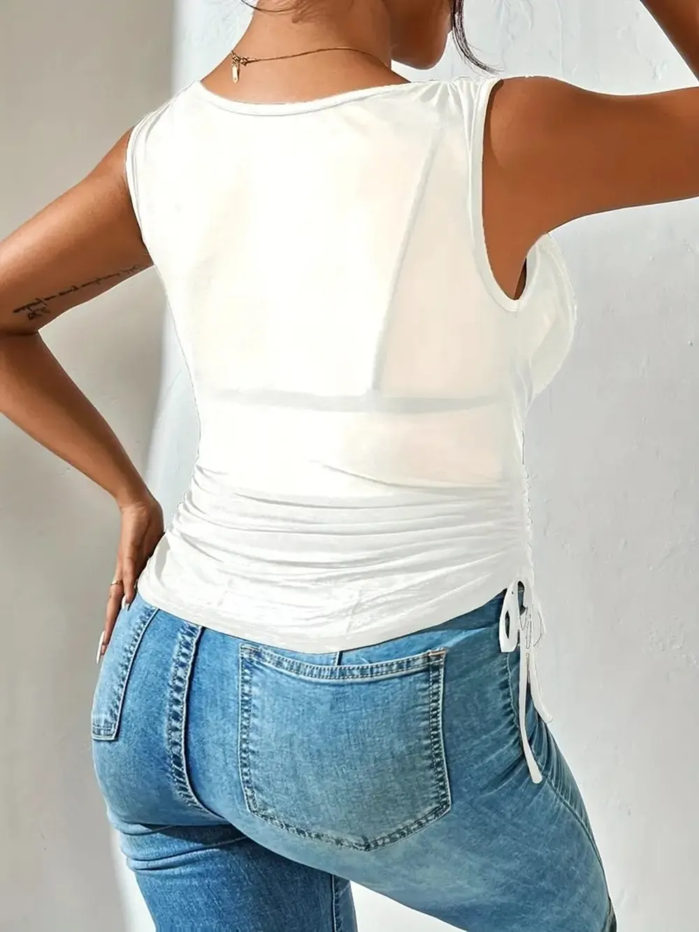 Side Drawstring Ruched Tank, image 9