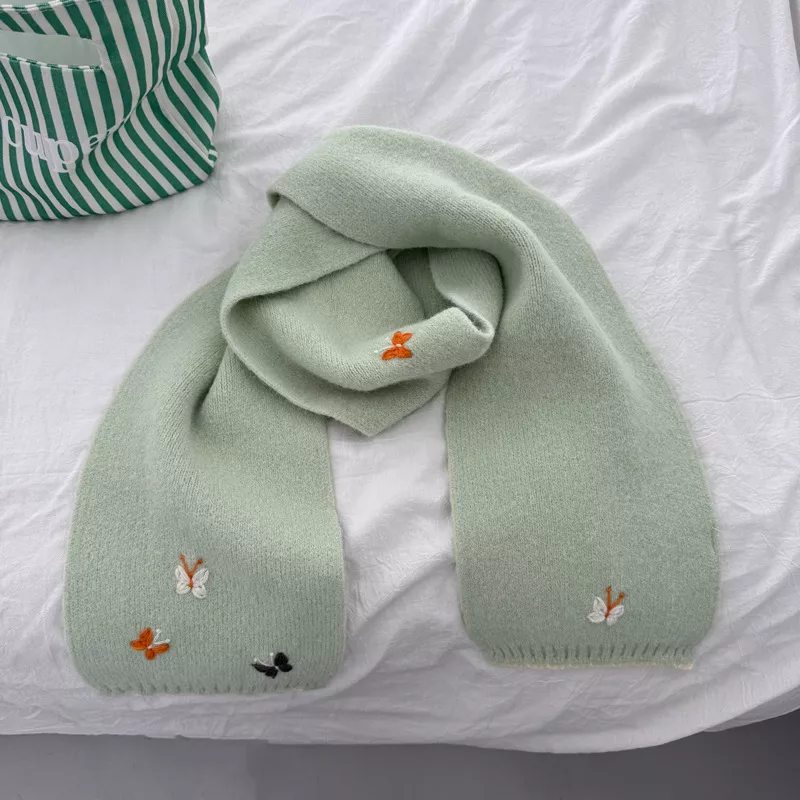 Butterfly Embroidered Knitted Scarf, image 10