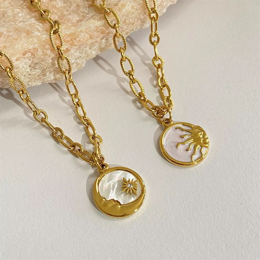 18K Gold-Plated Titanium Steel Pendant Necklace, image 6