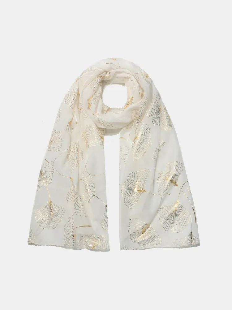 Ginkgo Leaf Polyester Scarf, image 4