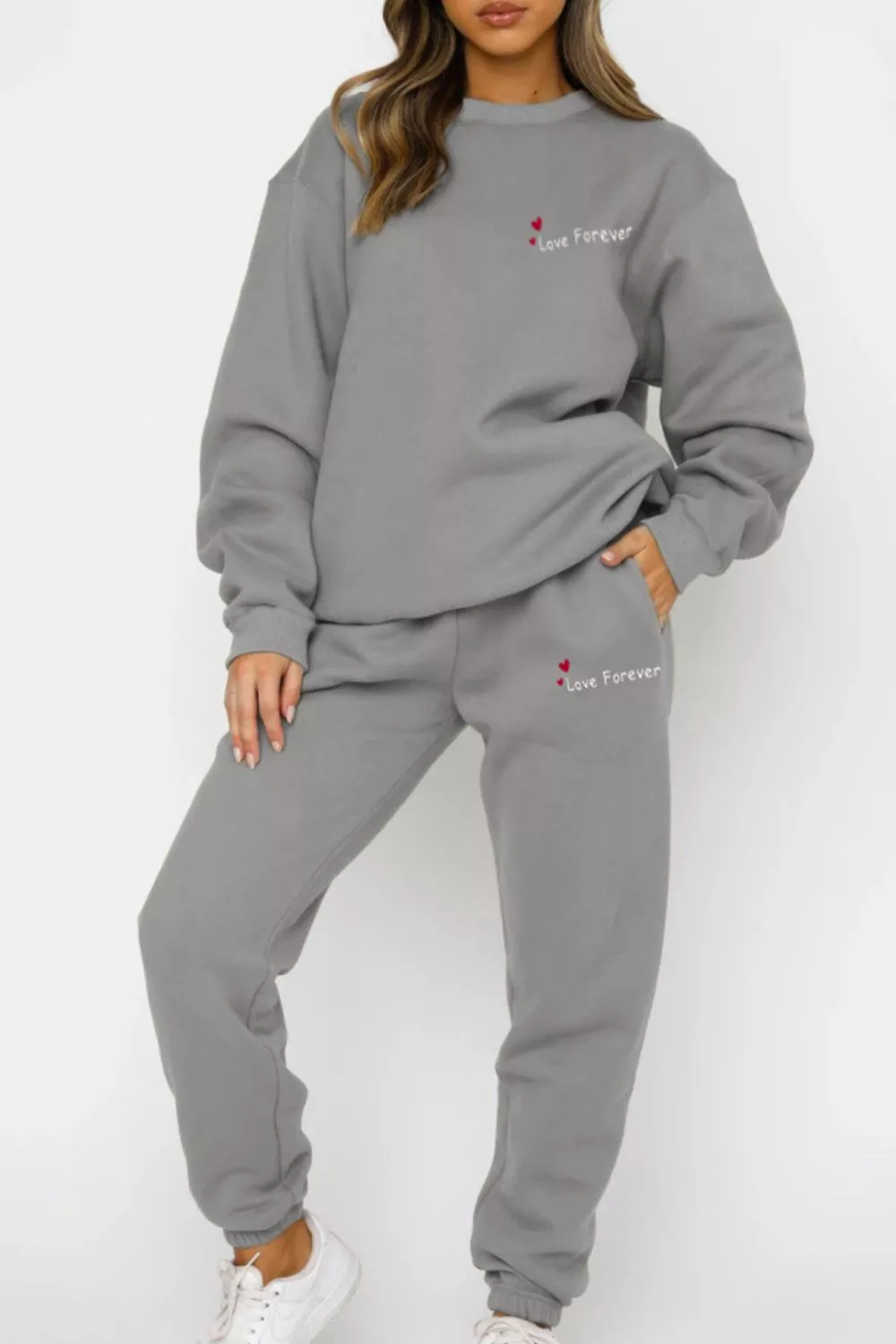 Round Neck Sweatshirt and Joggers Set, image 19