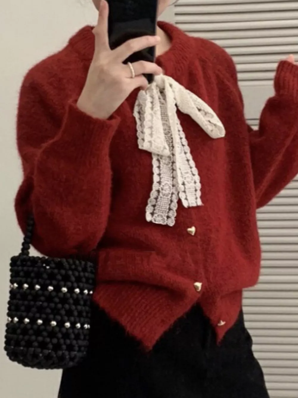 Lace Bowknot Knit Cardigan, image 12