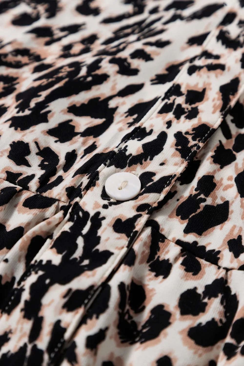 Leopard Notched Long Sleeve Maxi Dress, image 7