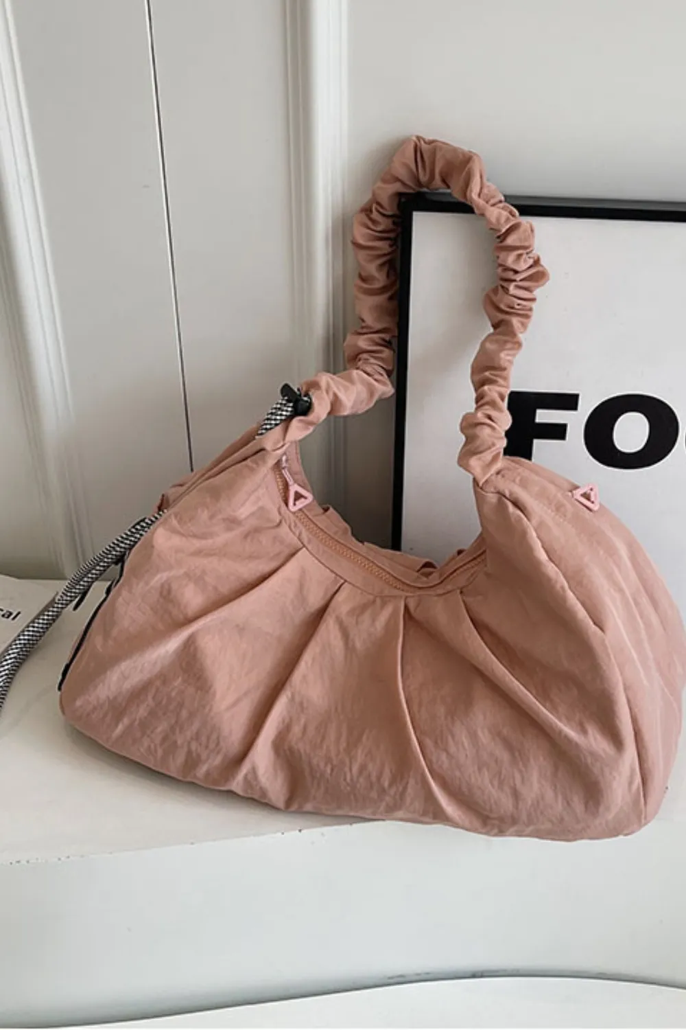 Drawstring Strap Ruched Crossbody Bag, image 13