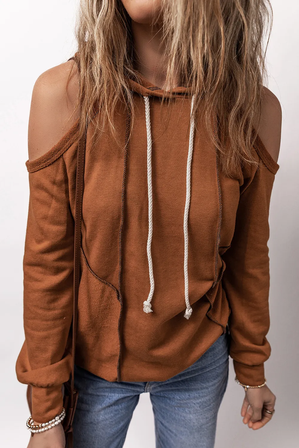 Cold Shoulder Long Sleeve Hoodie, image 5
