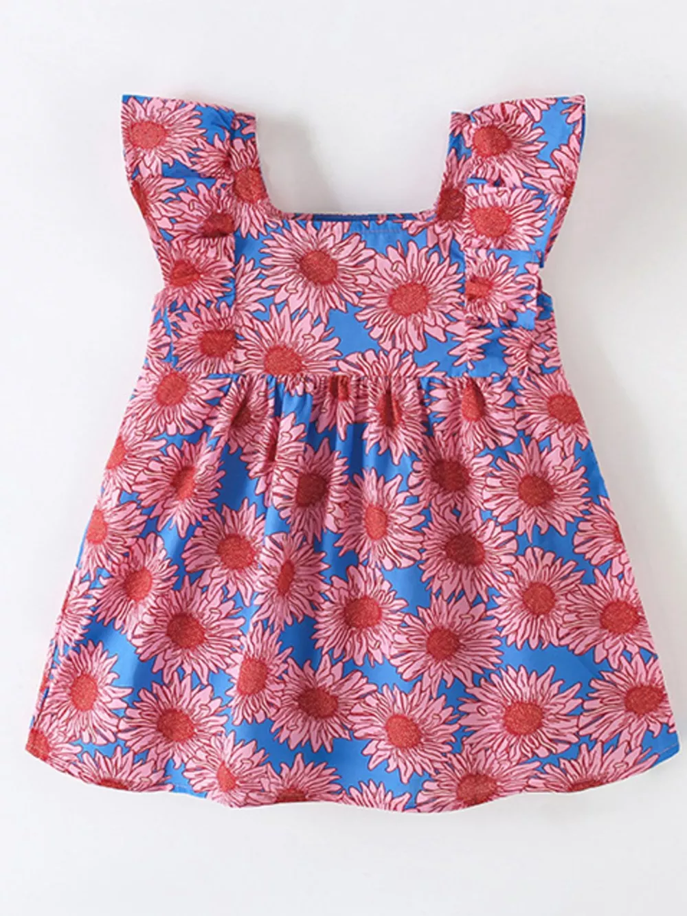 Children's Floral Print Ruffled Sleeveless Dress, image 2