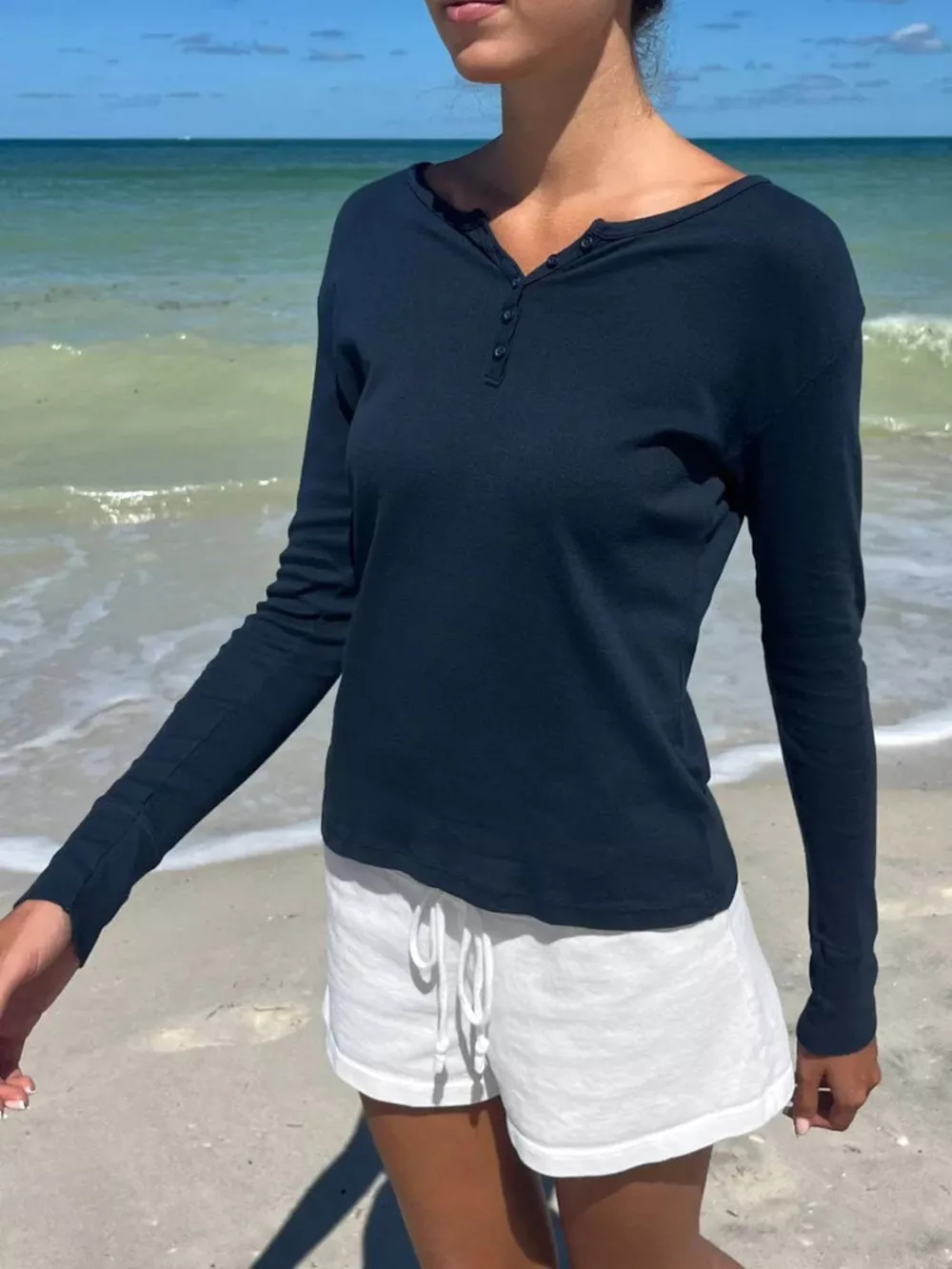 Striped Long Sleeve Henley T-Shirt, image 22