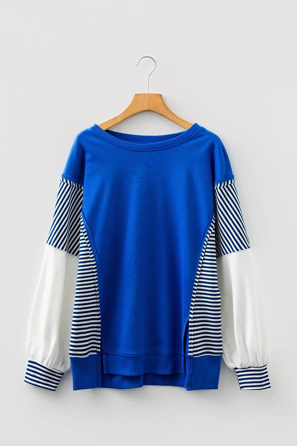 Leopard and Striped Patchwork Sleeves Sweatshirt, image 14