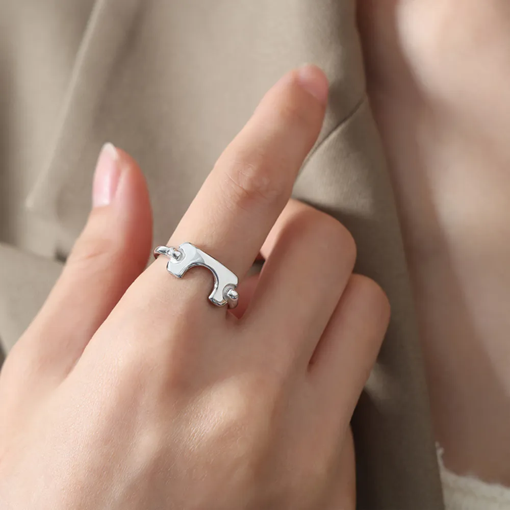 18K Gold-Plated Irregular Open Ring, image 5
