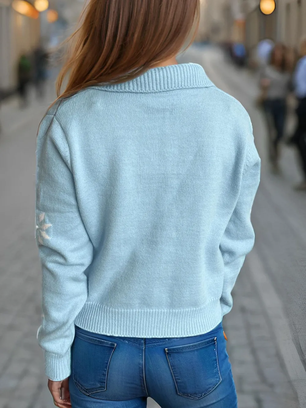 Pearl Trim Collared Neck Long Sleeve Cardigan, image 20
