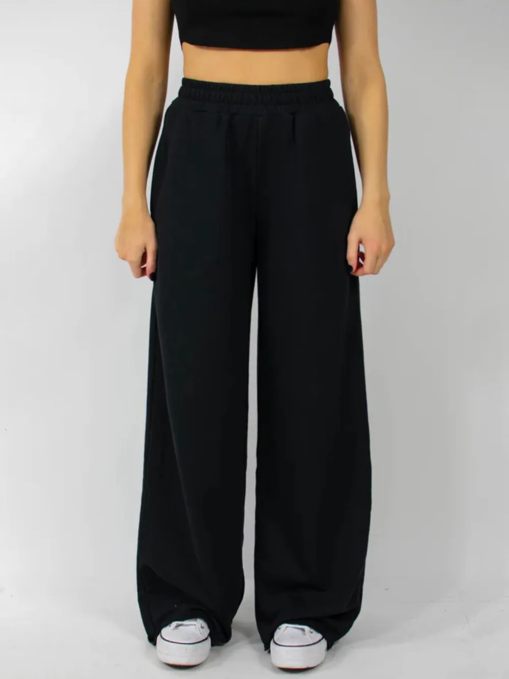 Elastic Waist Wide Leg Pants, image 6