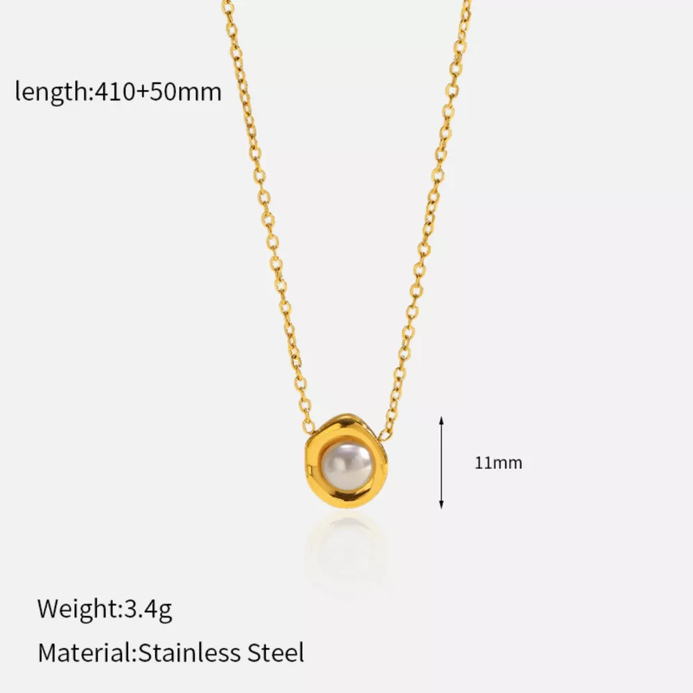 18K Gold-Plated Pearl Necklace, image 6