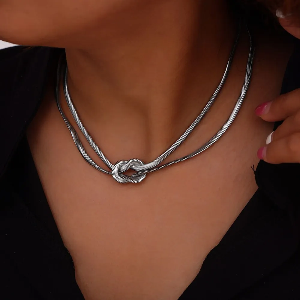 Titanium Steel Knot Necklace, image 5
