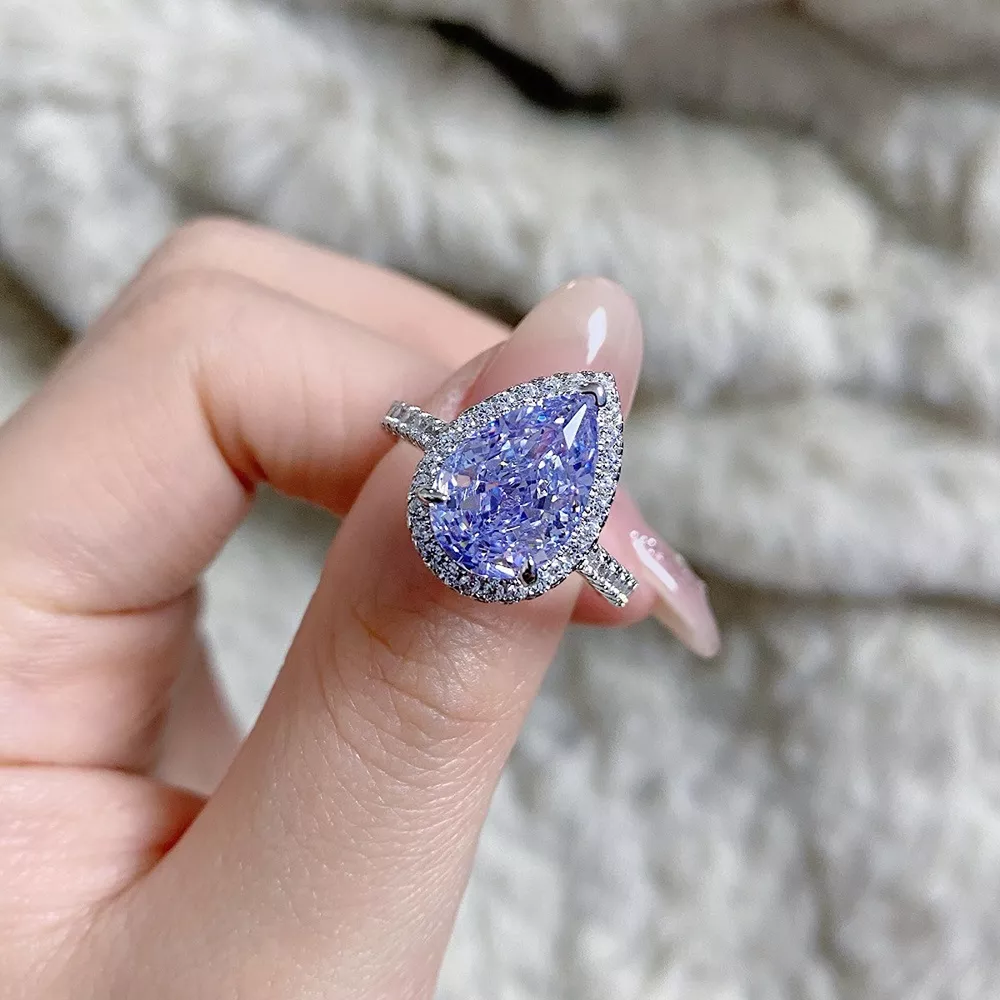 925 Sterling Silver Zircon Teardrop Ring, image 8
