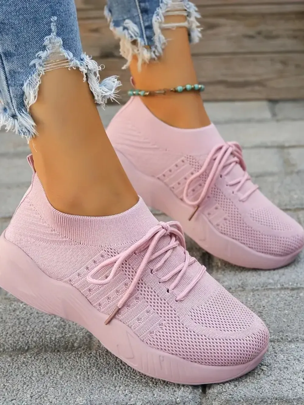 Mesh Round Toe Flat Athletic, image 4