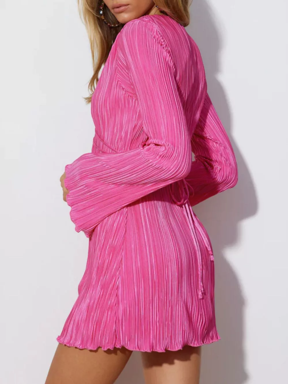 Cutout Flare Sleeve Mini Dress, image 3