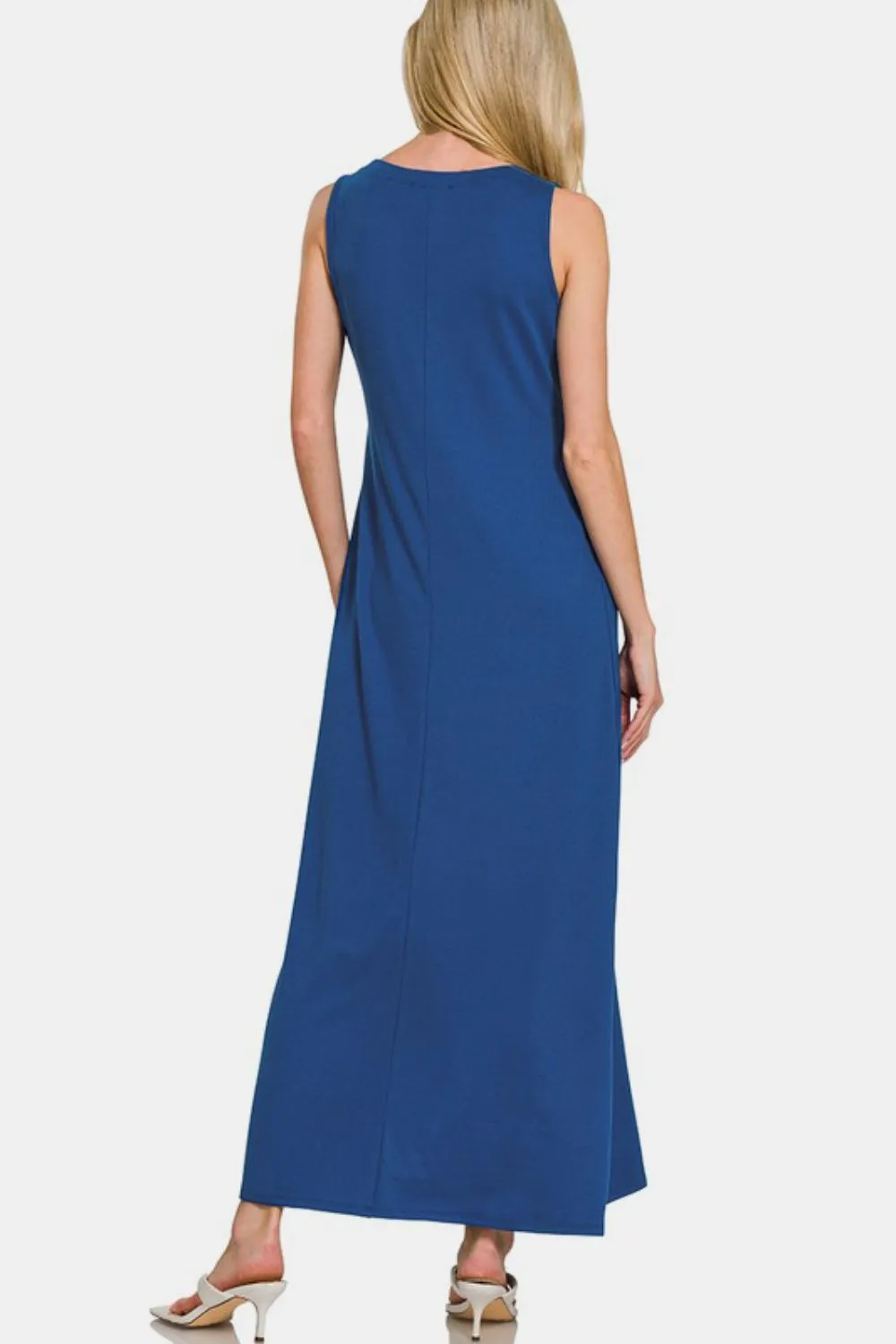 Scoop Neck Wide Strap Tank Dress, image 3