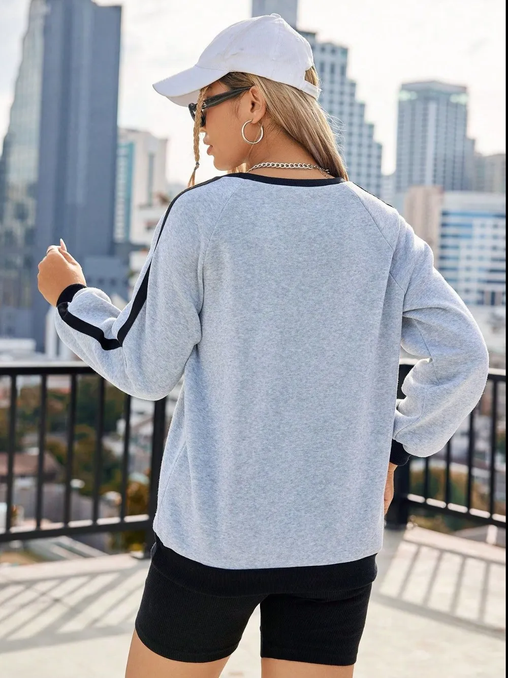 Letter Round Neck Long Sleeve Sweatshirt, image 2