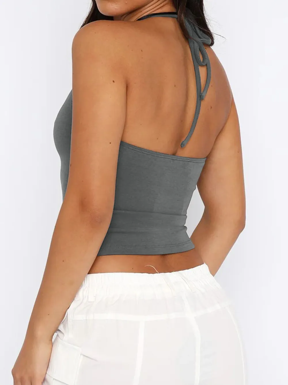 Lace Detail Halter Neck Cami, image 12
