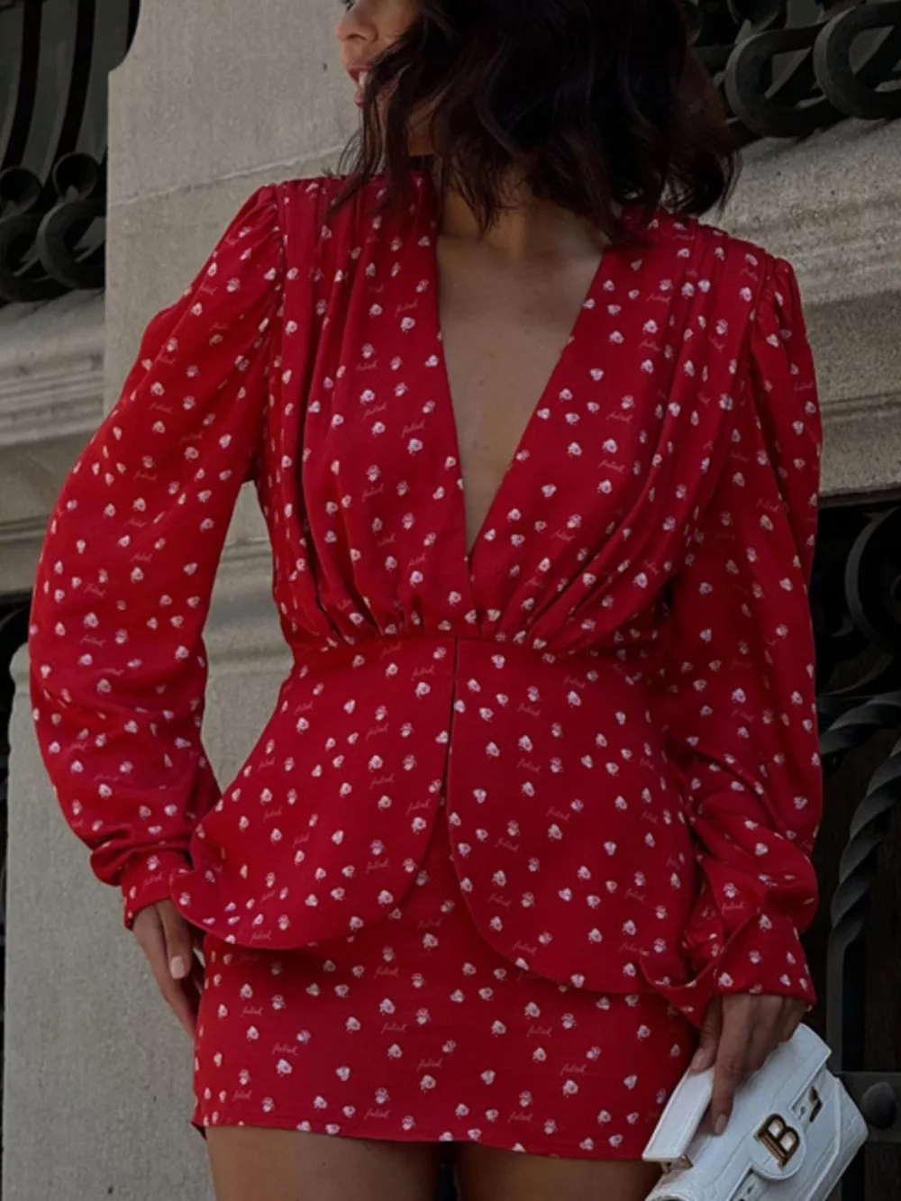 Polka Dot Long Sleeve Layered Dress, image 3