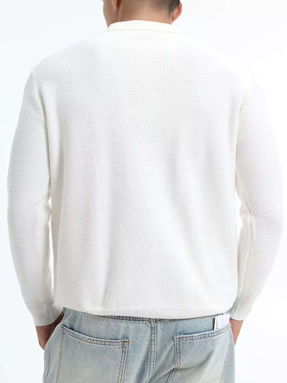 Men's Plus Size Quarter-Zip Ribbed Knit Top, image 9