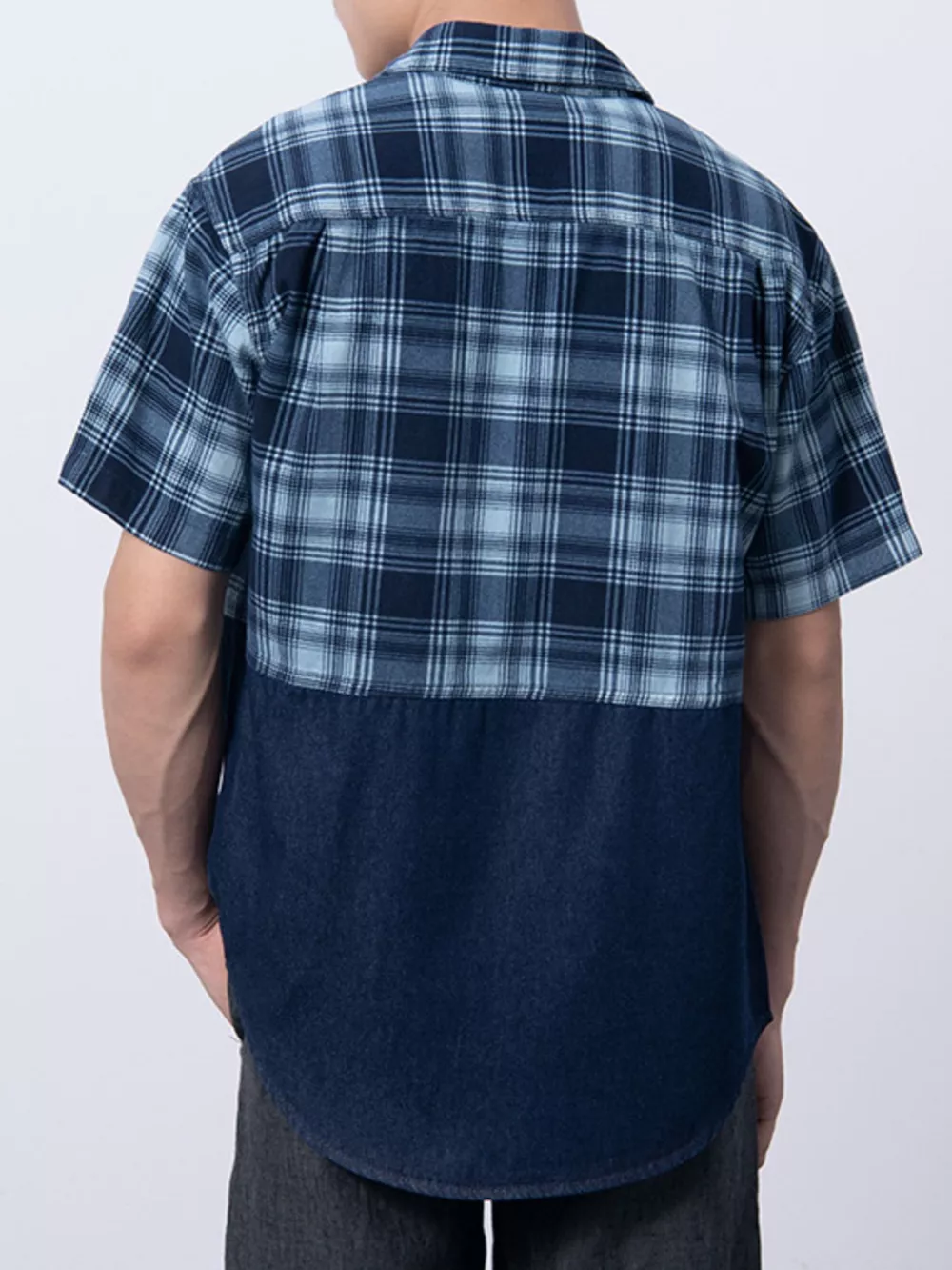 Men's Plus Size Plaid Color Block Short Sleeve Shirt, image 3