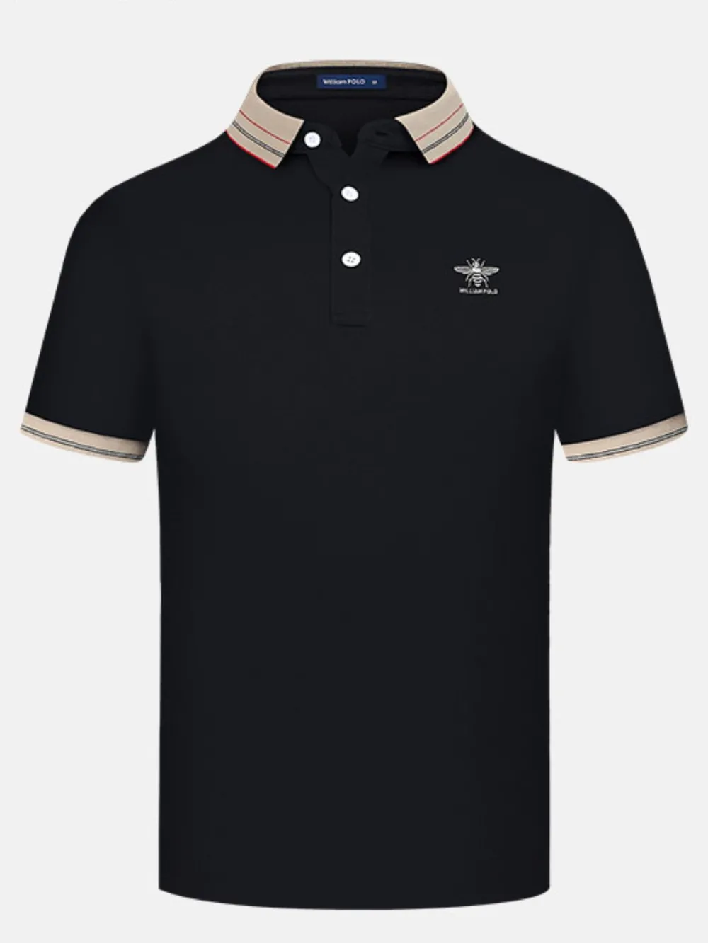 Men's Plus Size Striped Collar Short Sleeve Polo
