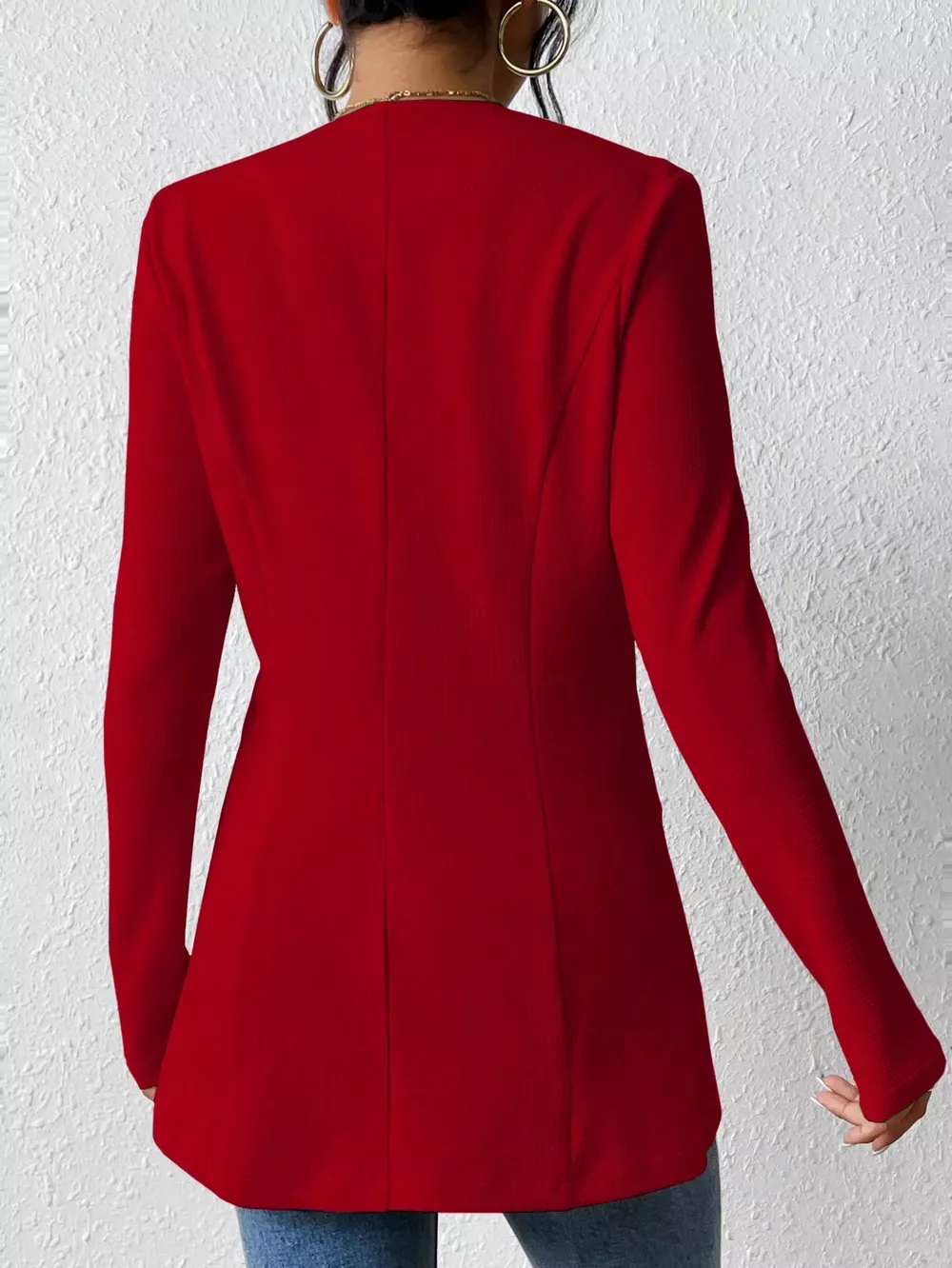 One Button Long Sleeve Blazer, image 6