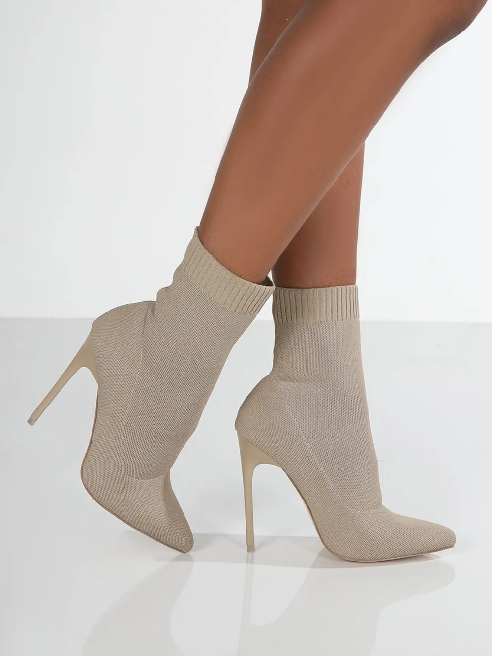 Mesh Point Toe Stiletto Boots, image 6