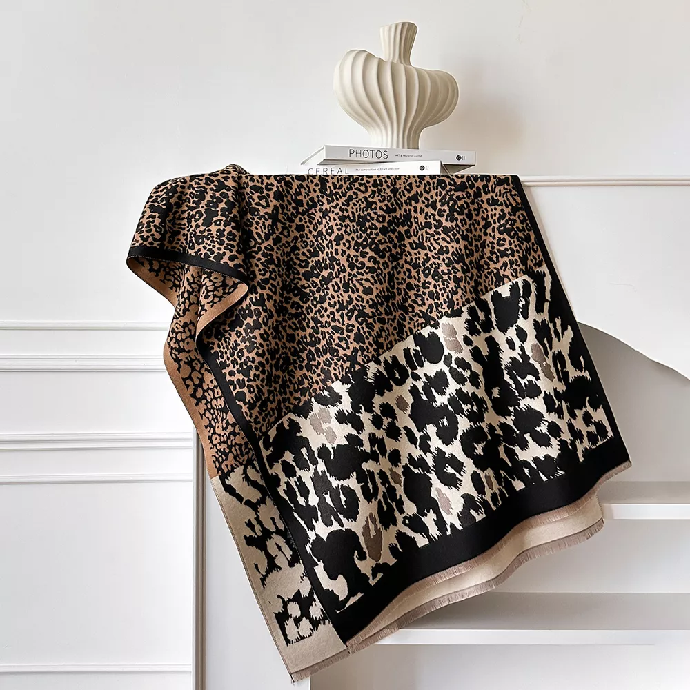 Leopard Print Winter Scarf, image 2