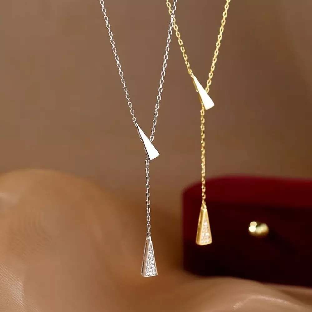 Triangle Pendant Y Necklace, image 2