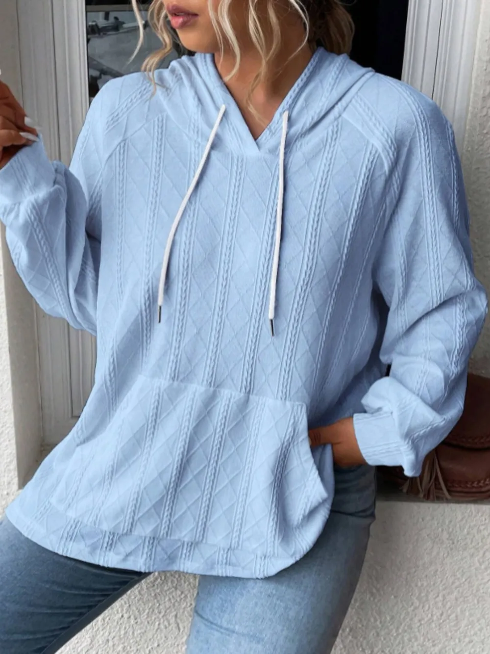 Full Size Drawstring Long Sleeve Hoodie, image 16