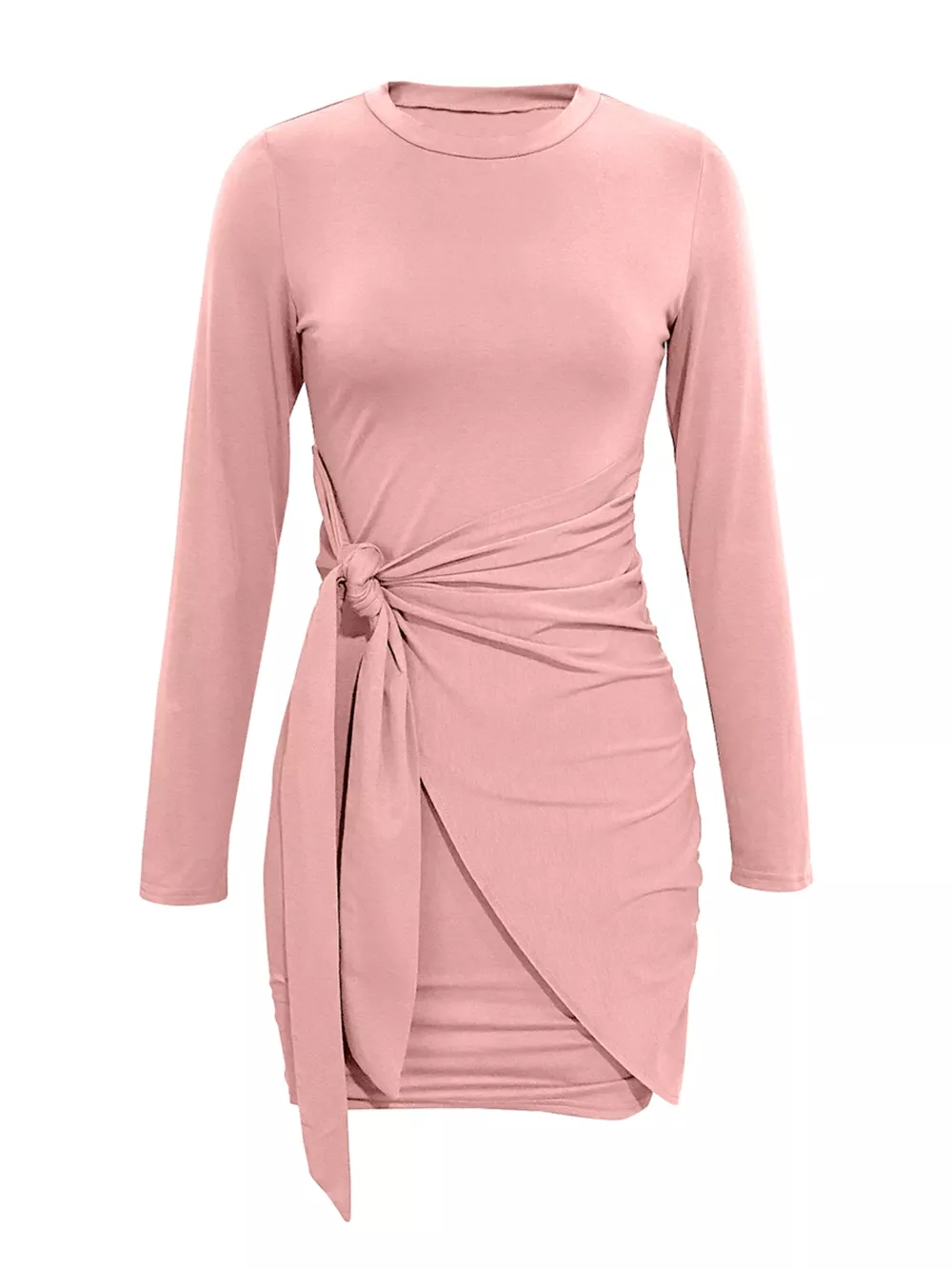 Round Neck Long Sleeve Bodycon Dress, image 13