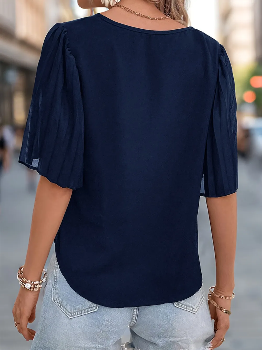 V-Neck Half Sleeve Blouse, image 6