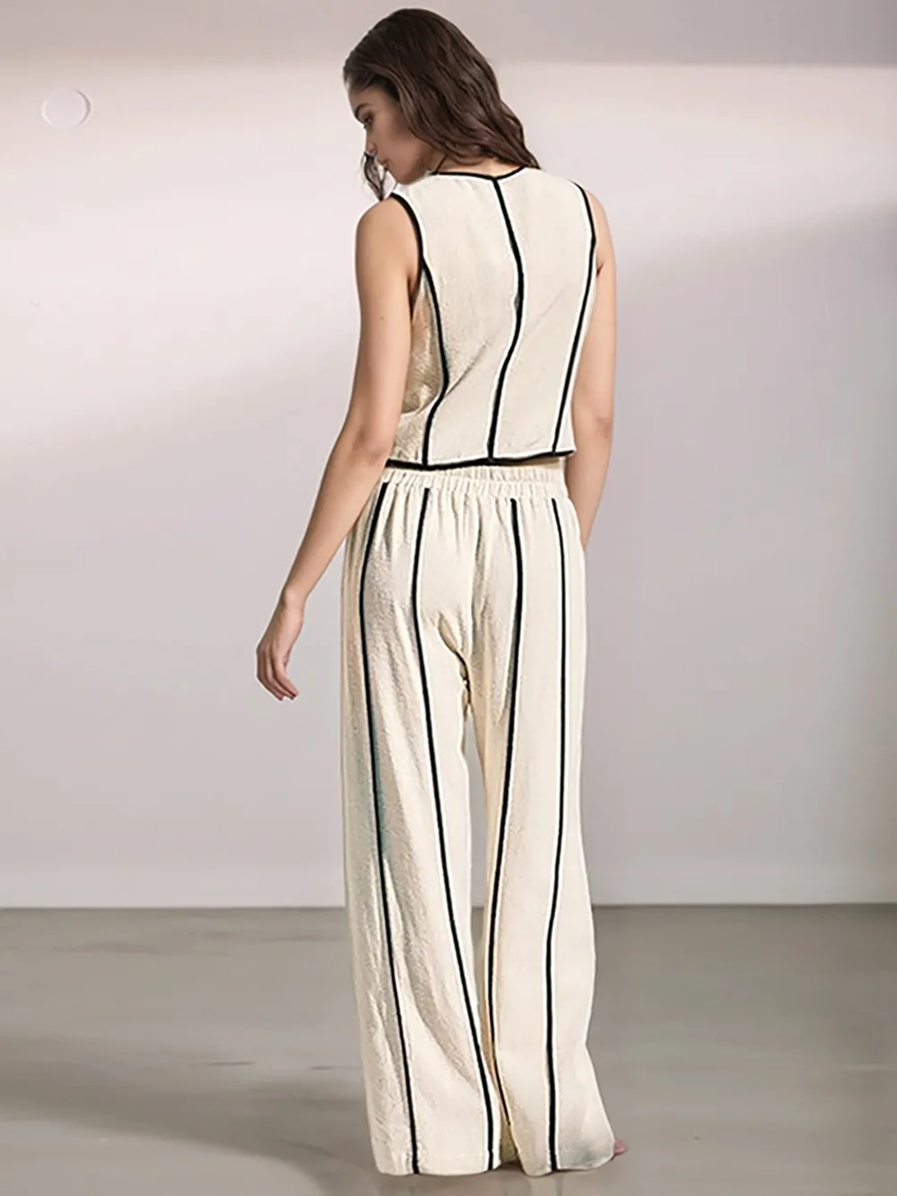 Stripe Vest and Pants Two-Piece Set, image 2