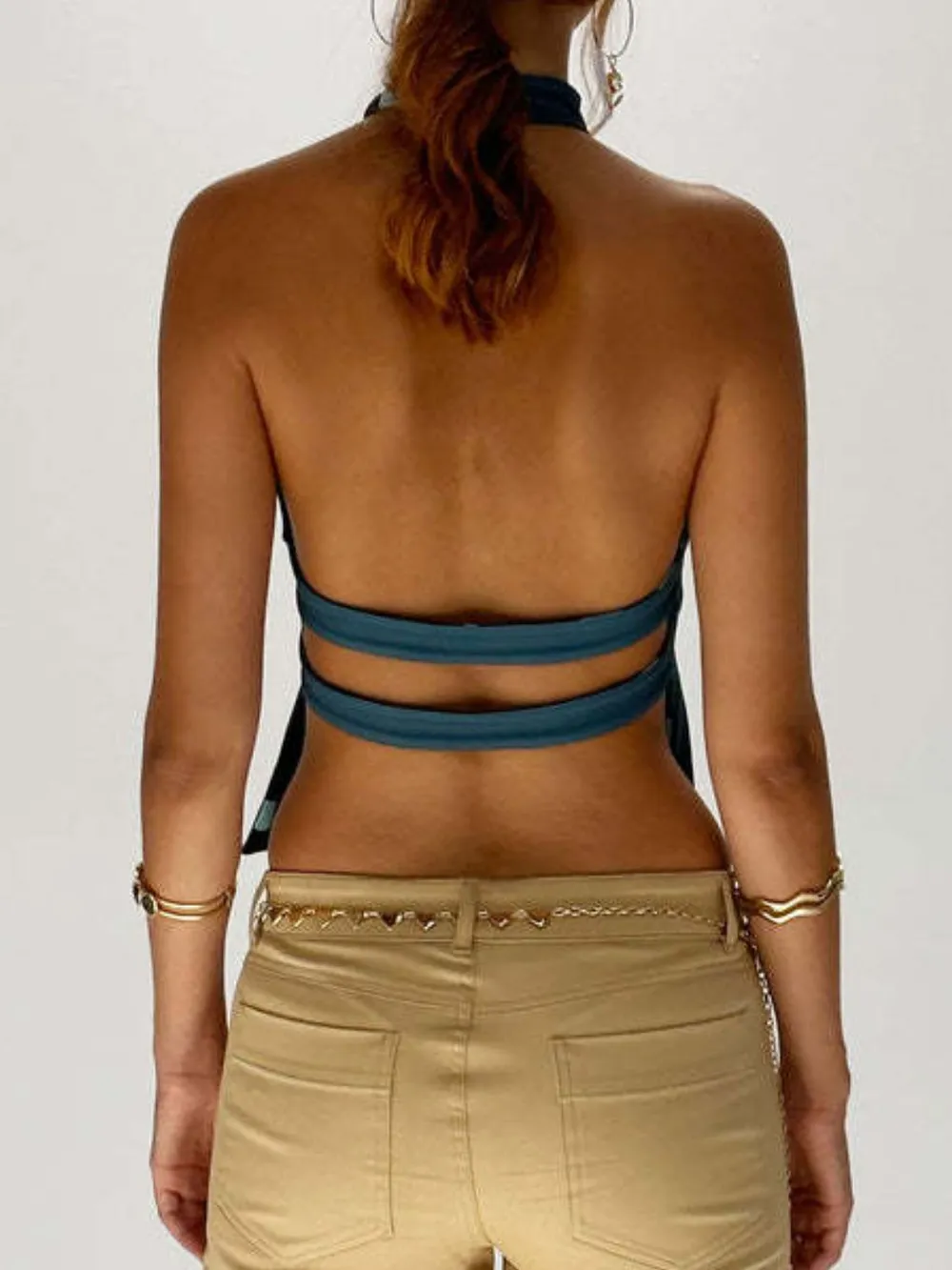 Backless Printed Halter Neck Tank, image 13