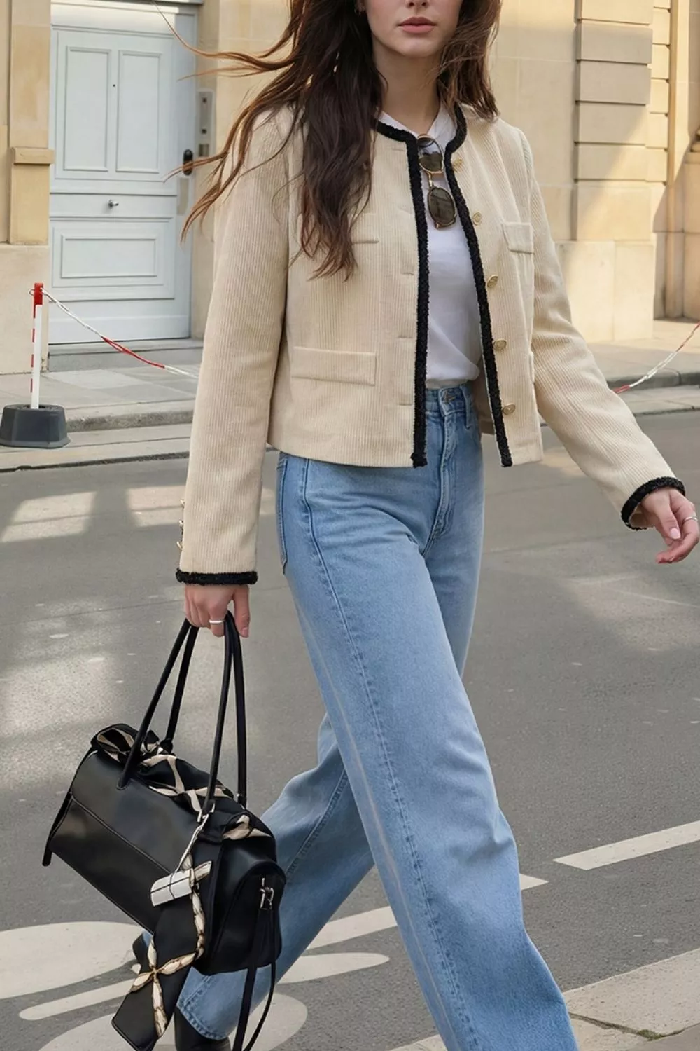 Contrast Trim Cropped Outerwear, image 6