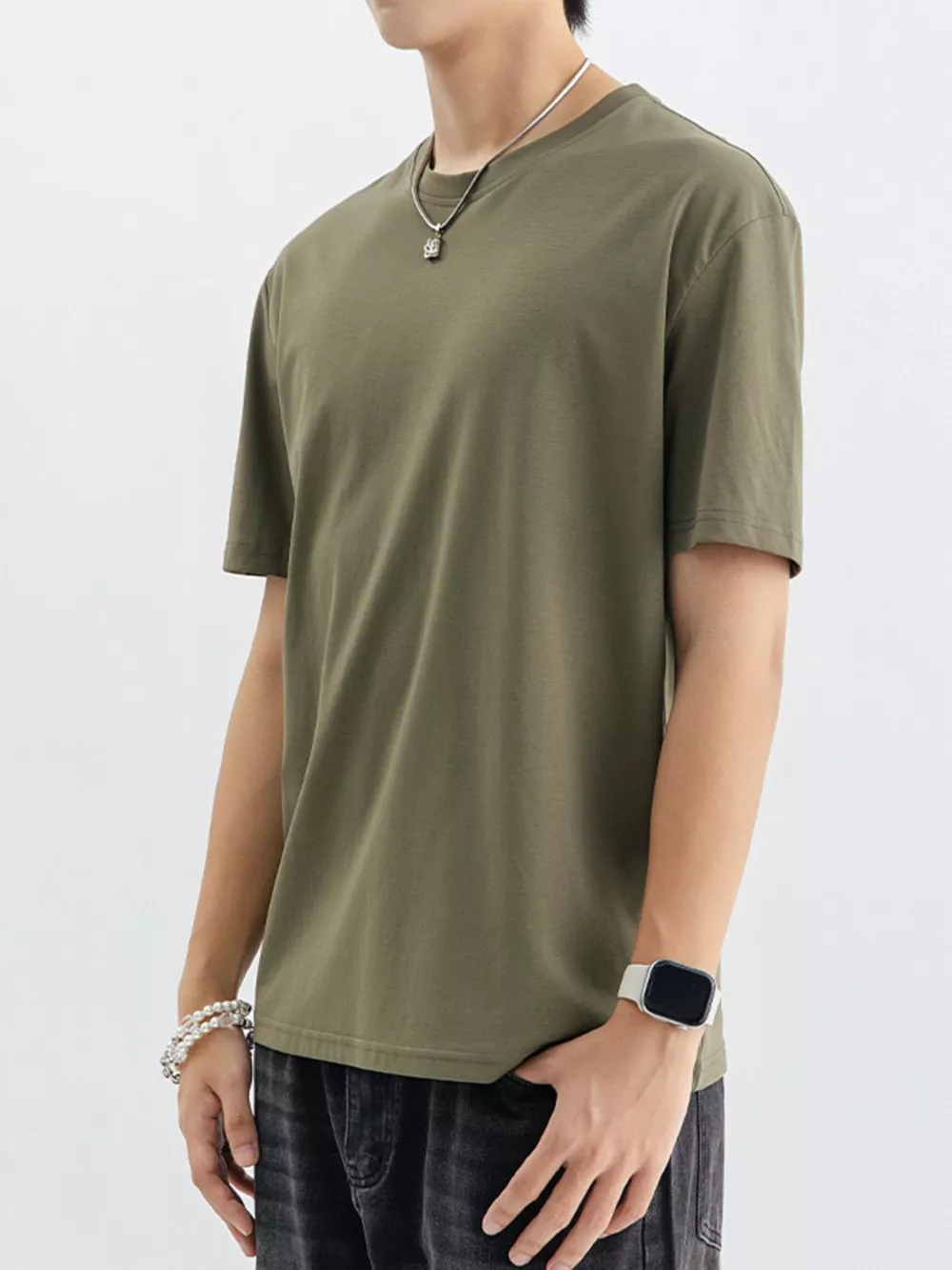 Men's Plus Size Casual Solid Color T-Shirt, image 12