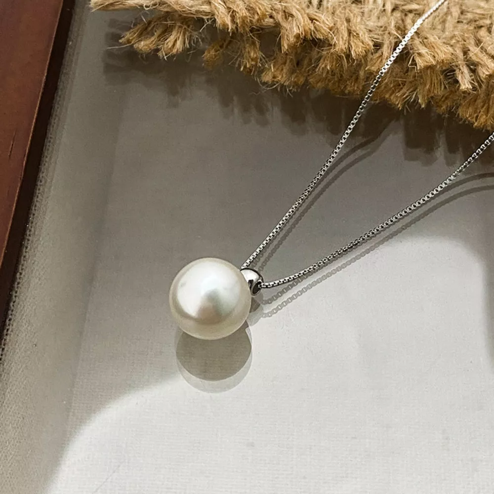 925 Sterling Silver Pearl Pendant Necklace, image 5