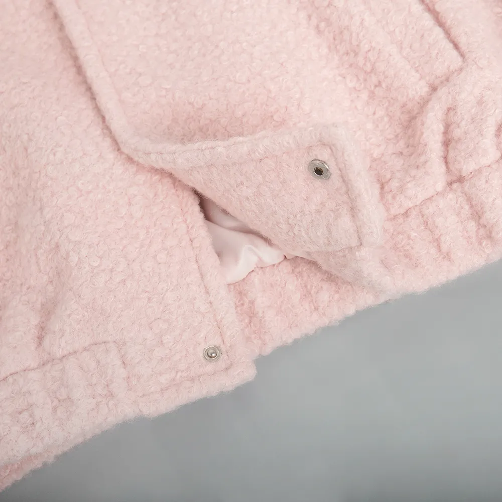Plush Mock Neck Snap Down Jacket with Pockets, image 8