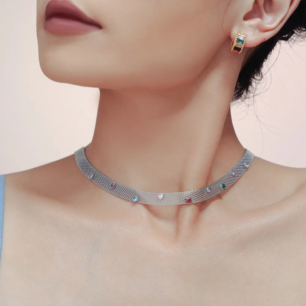 Titanium Steel Zircon Necklace, image 5