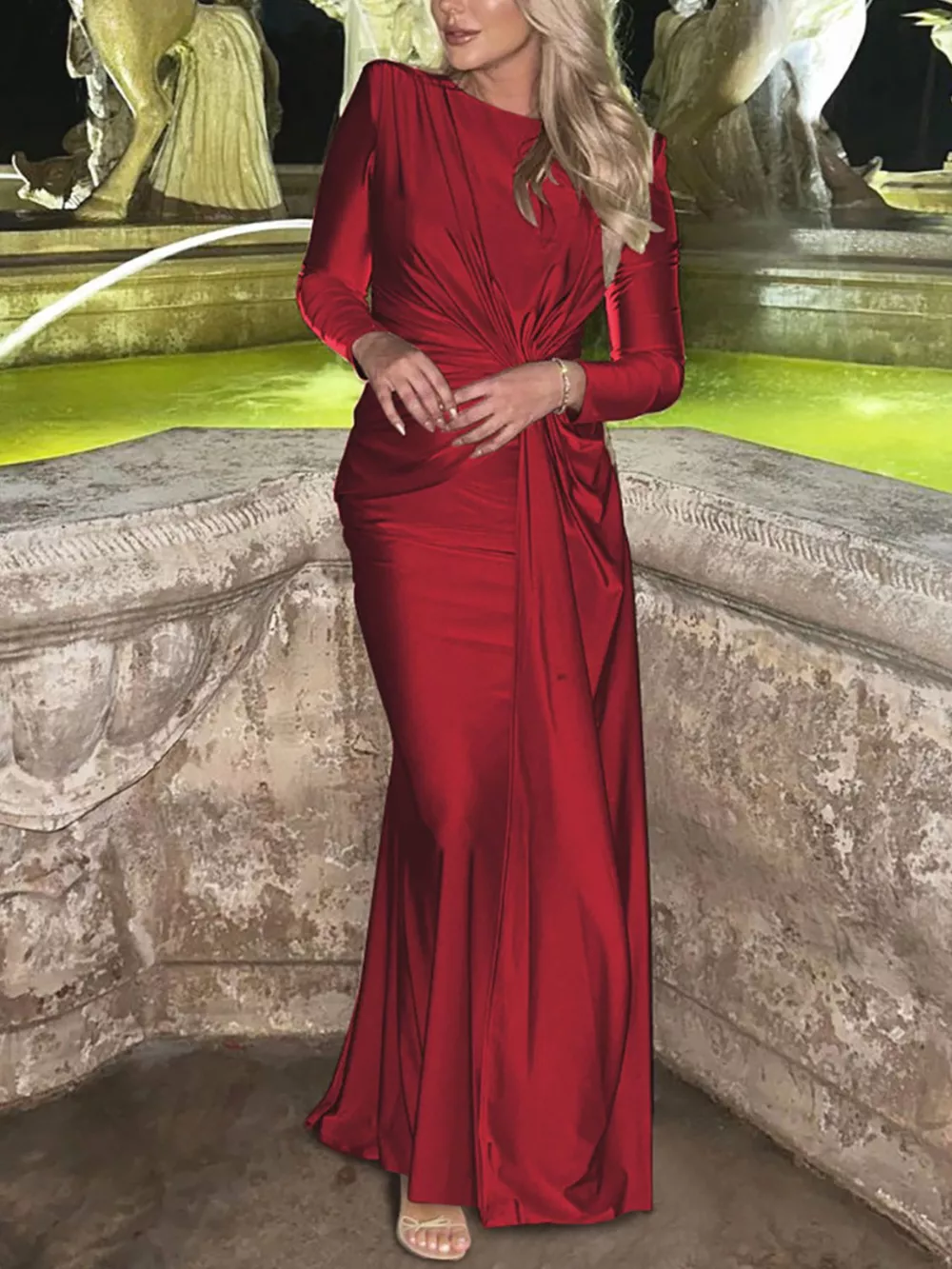 Twisted Long Sleeve Maxi Dress, image 10