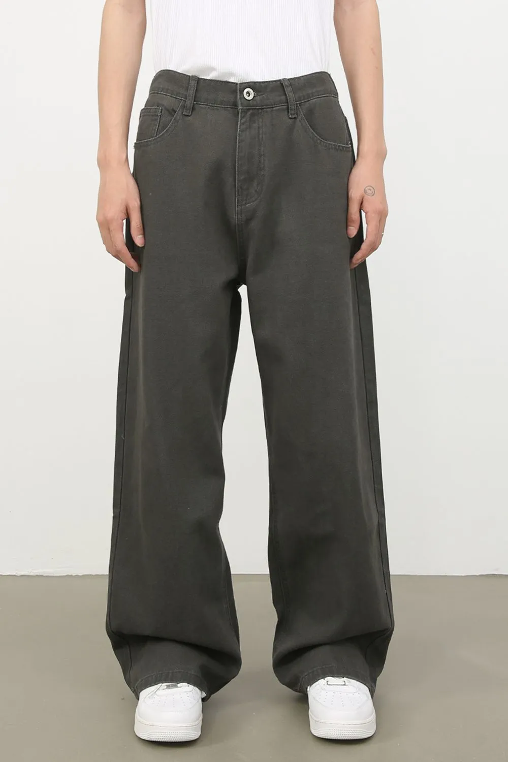 Men's Half Elastic Waist Jeans with Pockets, image 2