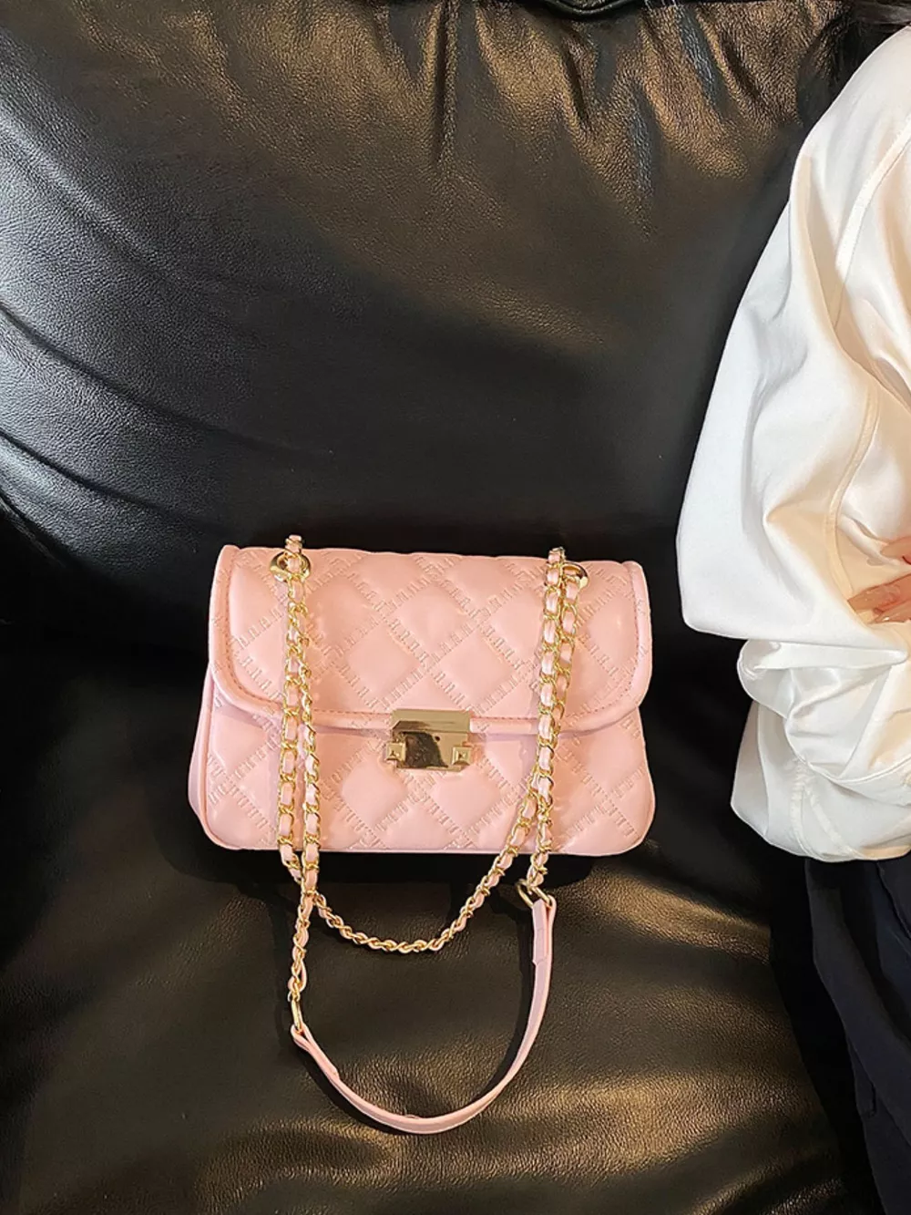 Quilted Chain Crossbody Bag, image 8