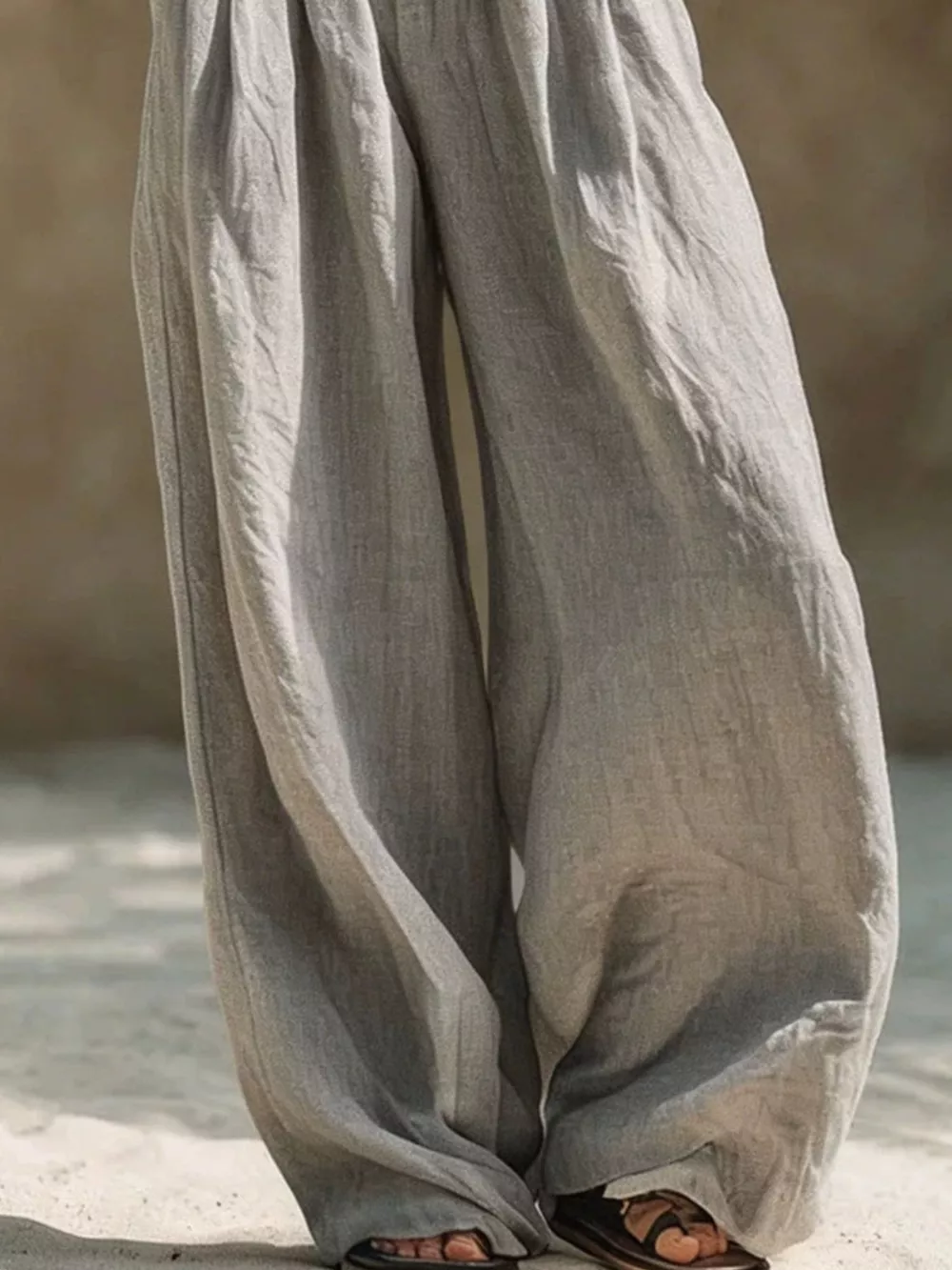 Full Size Elastic Waistband Wide Leg Pants Plus Size, image 6