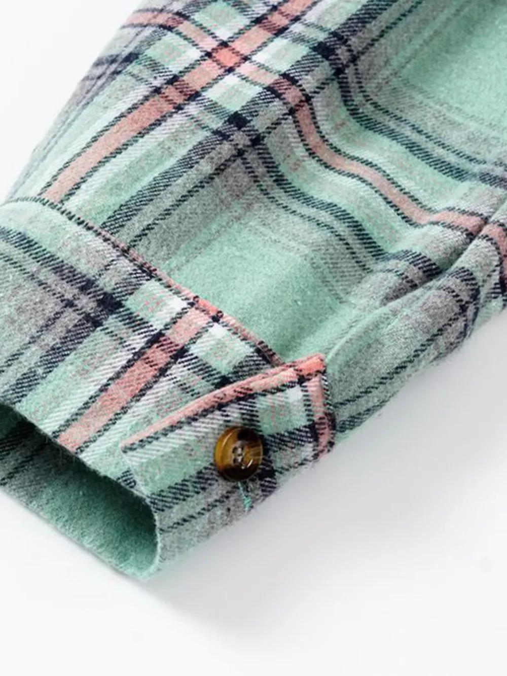 Plaid Button-Up Hooded Shirt with Chest Pocket, image 21